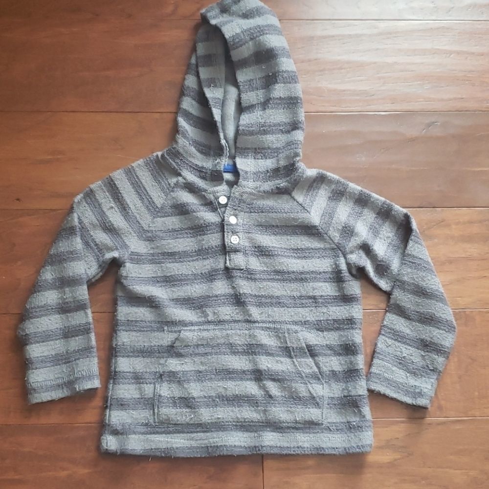 ‎GYMBOREE Baby Grey Striped Long Sleeve Hoodie